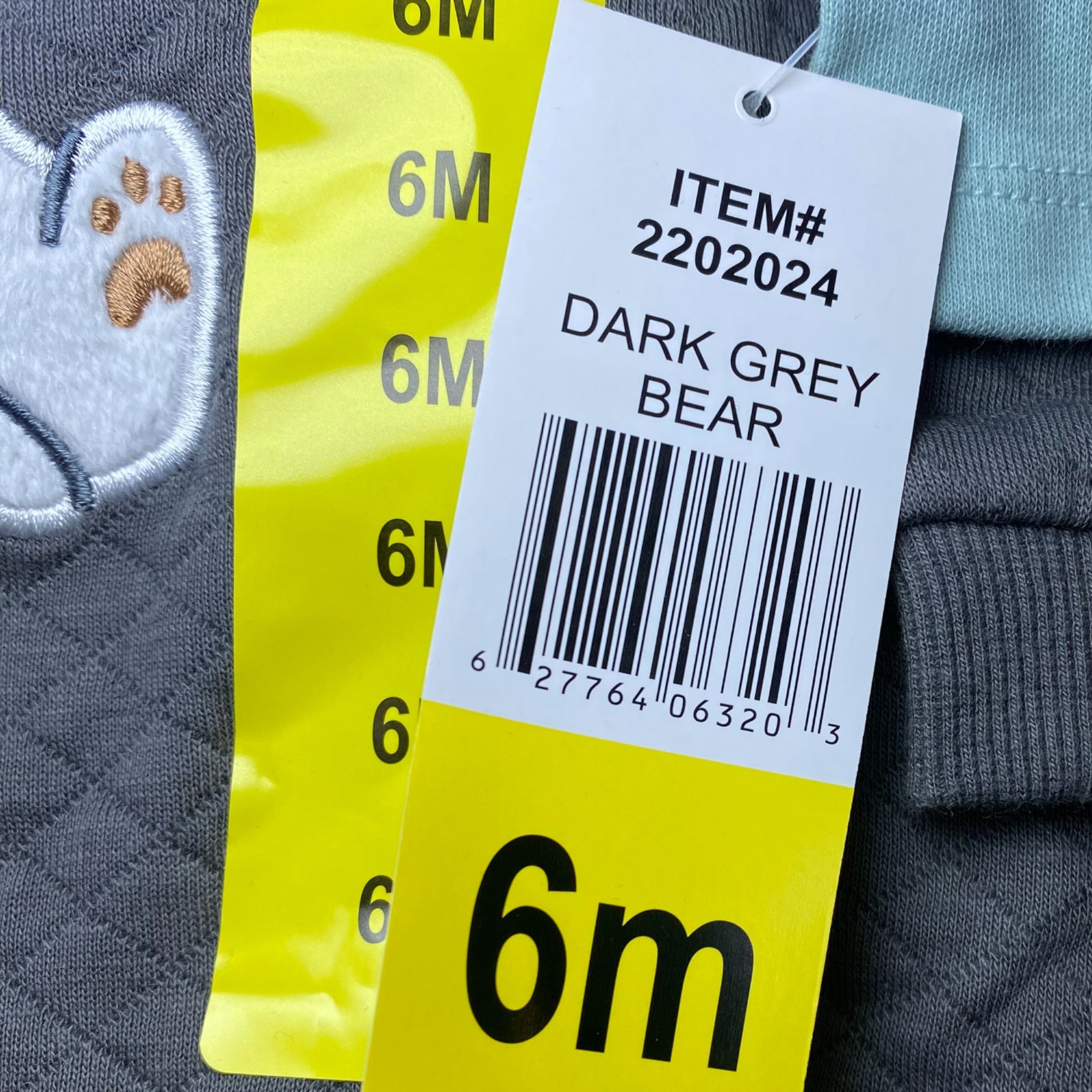 Pekkle Baby 4 Piece Clothing Set - Dark Grey Bear 6M