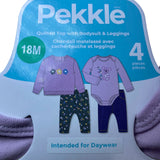 Pekkle Girls 4 Piece Clothing Set - Purple Koala 18M