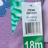Pekkle Girls 4 Piece Clothing Set - Purple Koala 18M