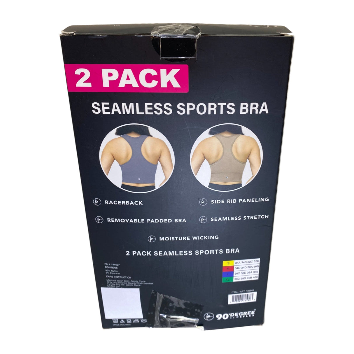 90 Degree By Reflex Women's Sports Bra 2 Pack SIZE - Large