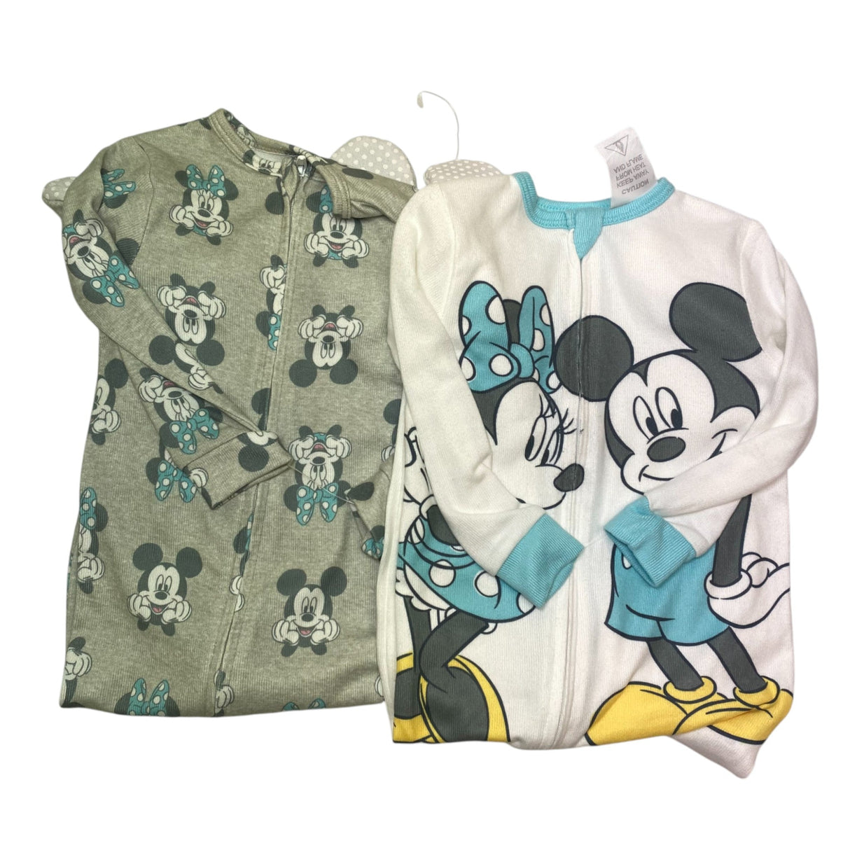Disney Mickey Mouse 2 Pack Baby Footed Sleeper - Size 12M