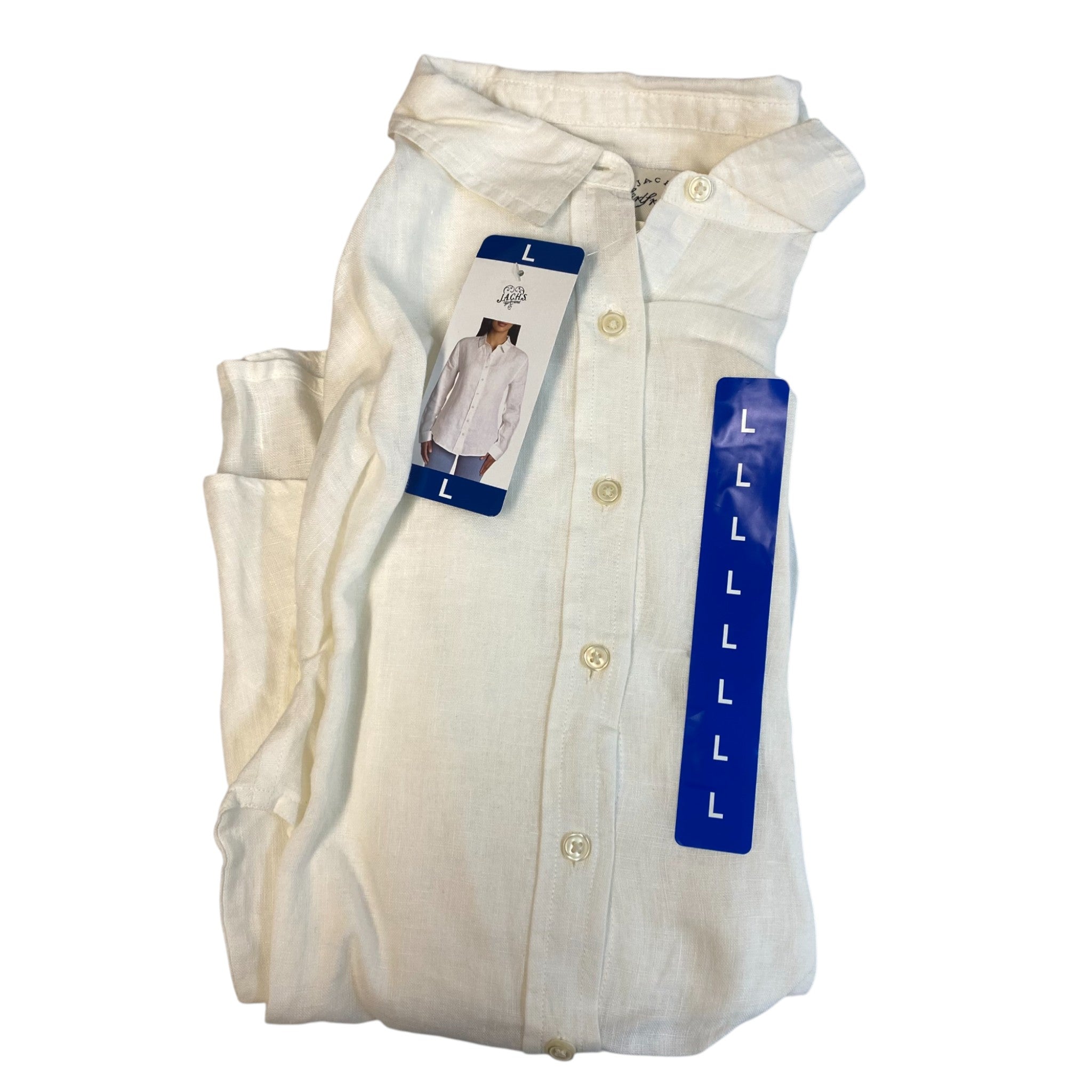 Jachs Women's Girlfriend Button Collar Shirt - White SIZE - Large