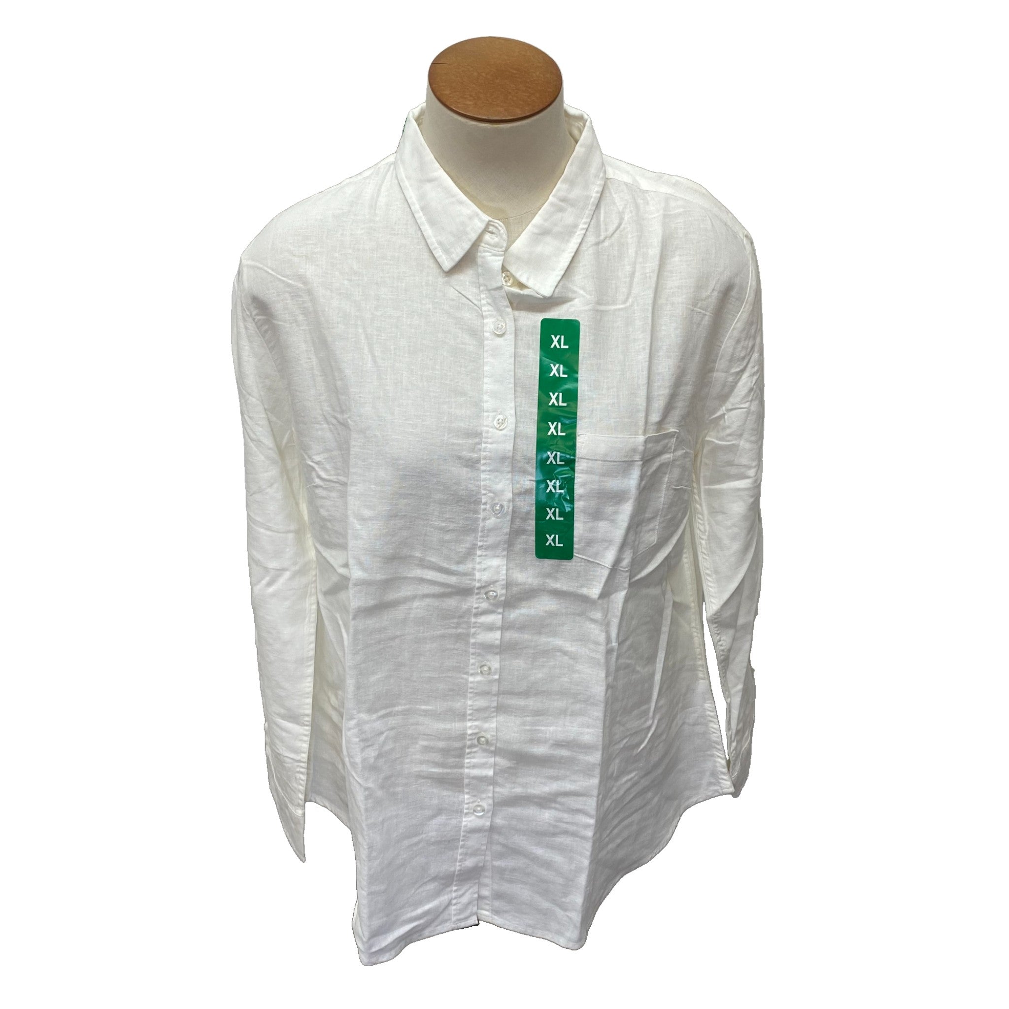 Jachs Women's Girlfriend Button Collar Shirt - White SIZE - Extra Large