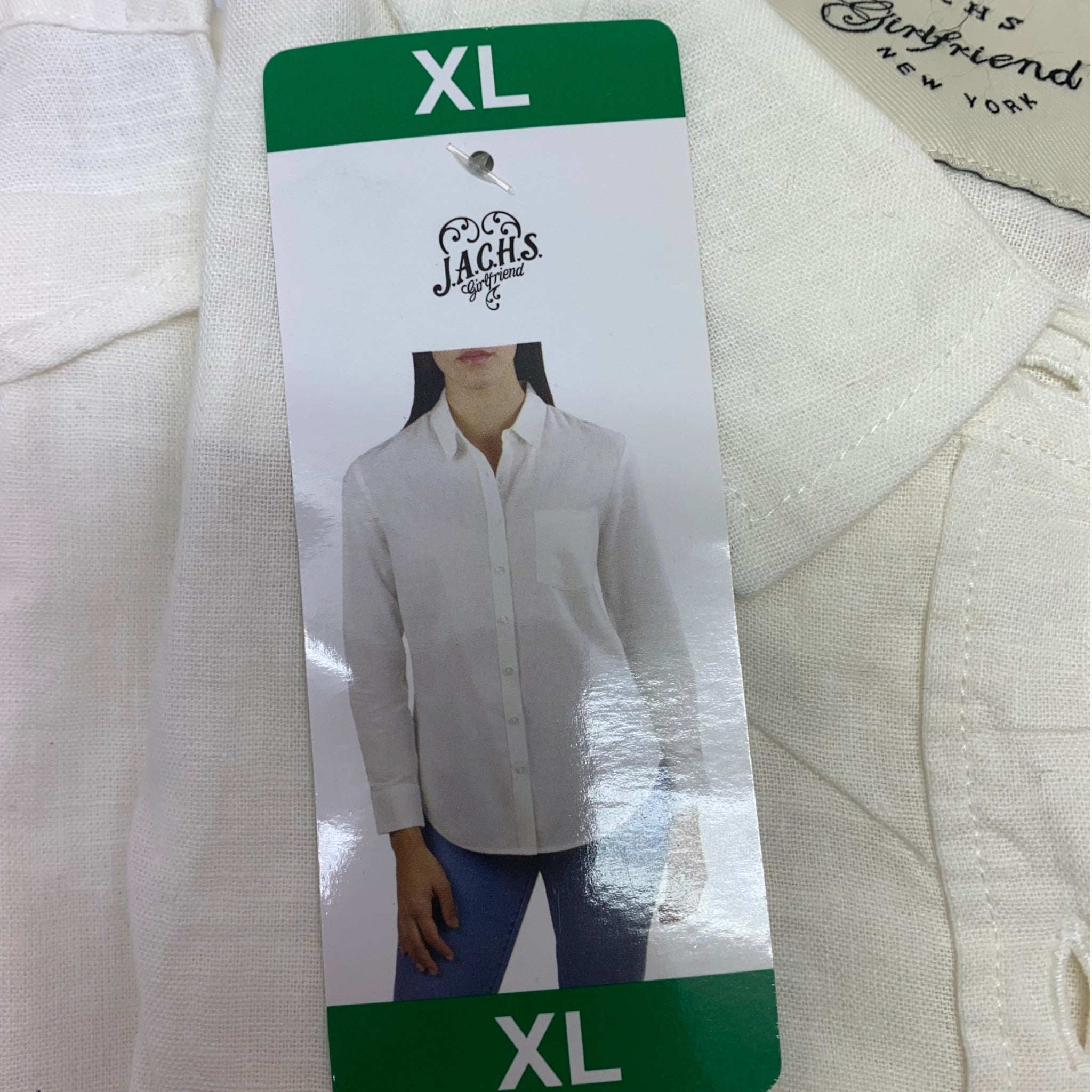 Jachs Women's Girlfriend Button Collar Shirt - White SIZE - Extra Large