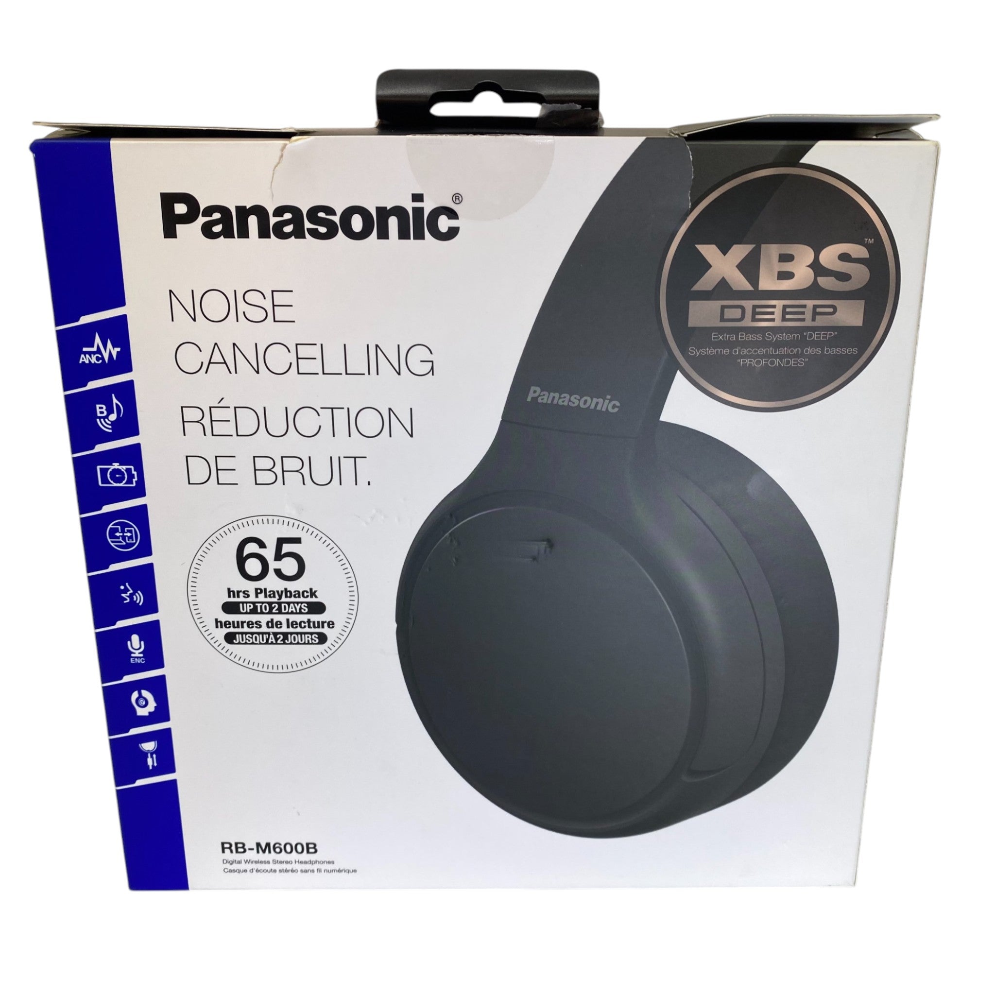 Panasonic RB-M600B Deep Bass Wireless Noise Cancelling Headphones