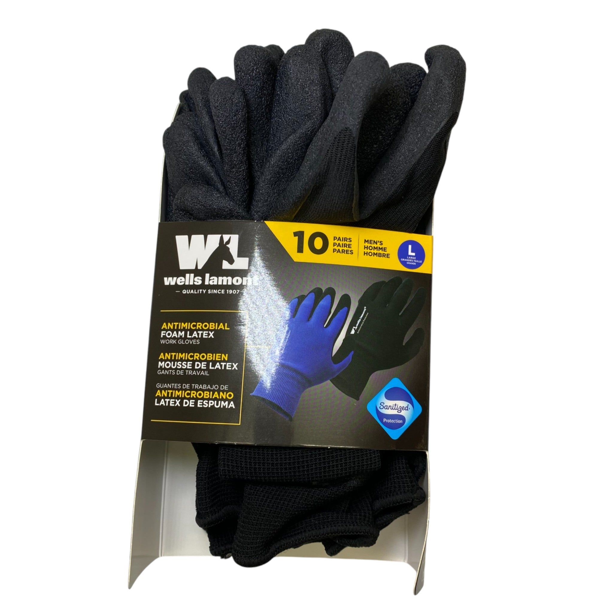 Wells Lamont 5x Antimicrobial Work Gloves SIZE - Large