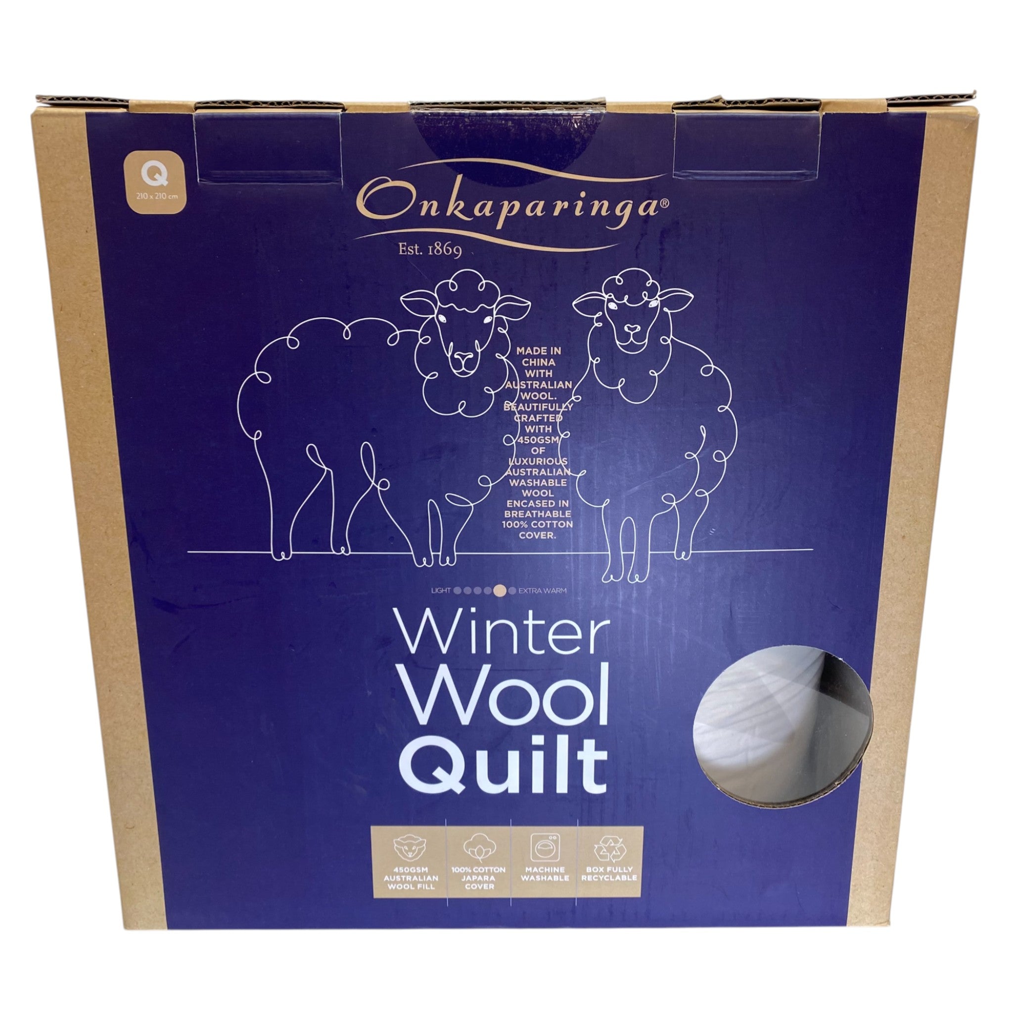 Onkaparinga Washable Winter Wool Quilt - Queen