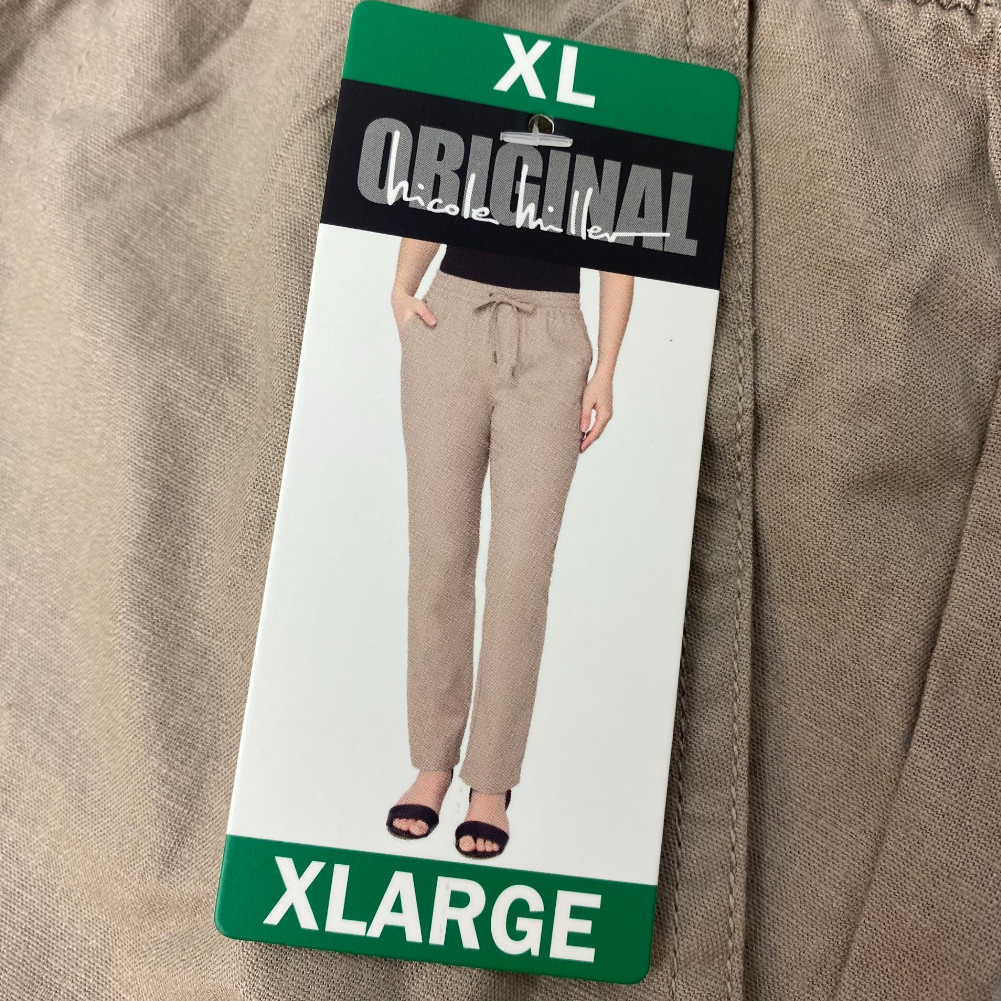 Nicole Miller Women's Linen Blend Original Fit Pants SIZE - Extra Large