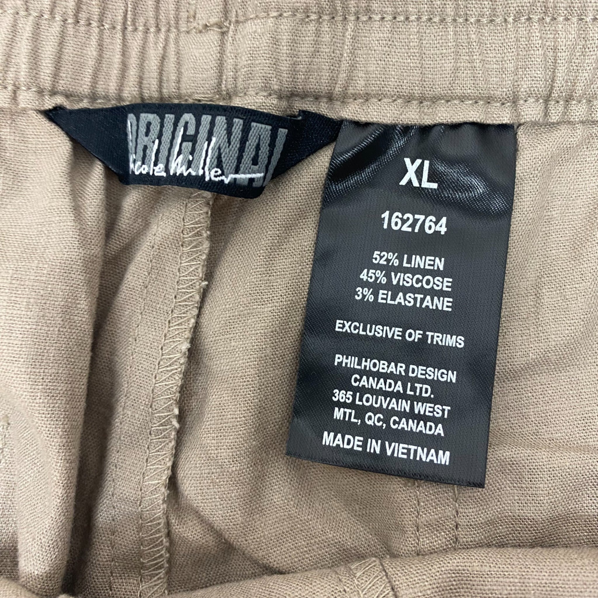 Nicole Miller Women's Linen Blend Original Fit Pants SIZE - Extra Large