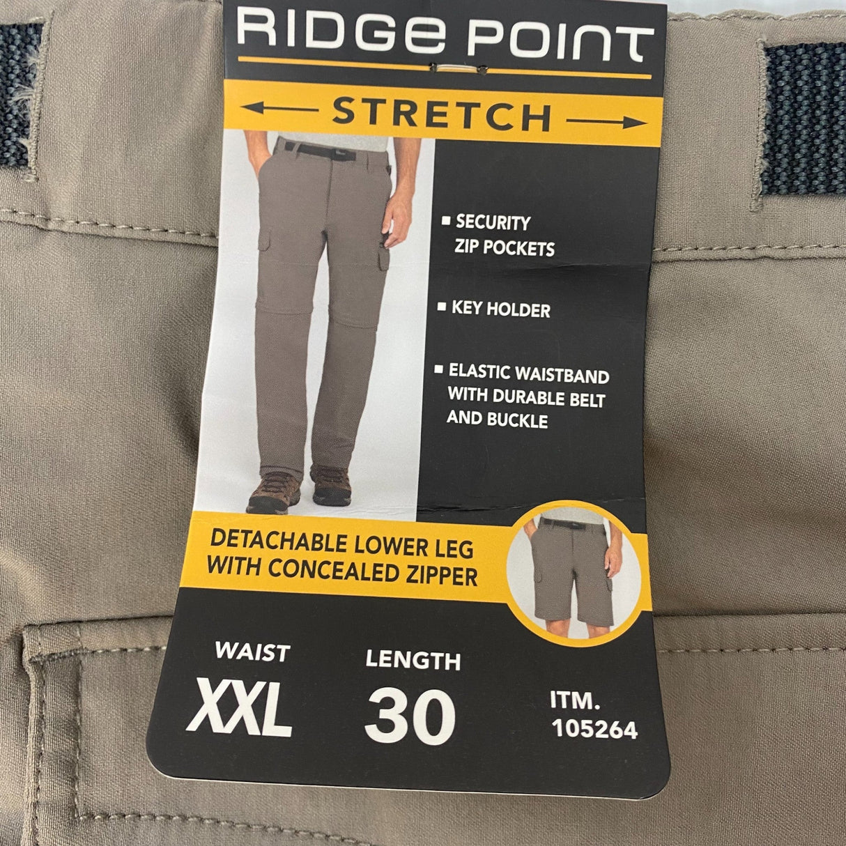 Ridge Point Men's Zip Off Cargo Pants/Shorts SIZE - XXL - 38-40x30
