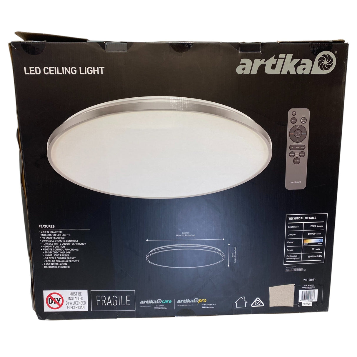 Artika Jupiter LED Ceiling Light 58cm - No Remote