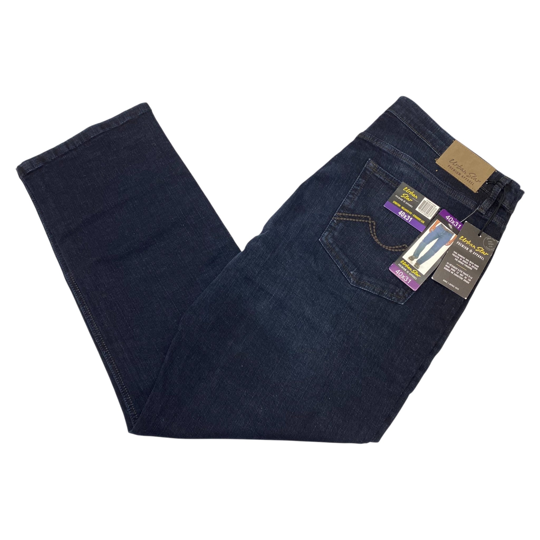Urban Star Men's Relaxed Fit Straight Leg Jeans SIZE - 40