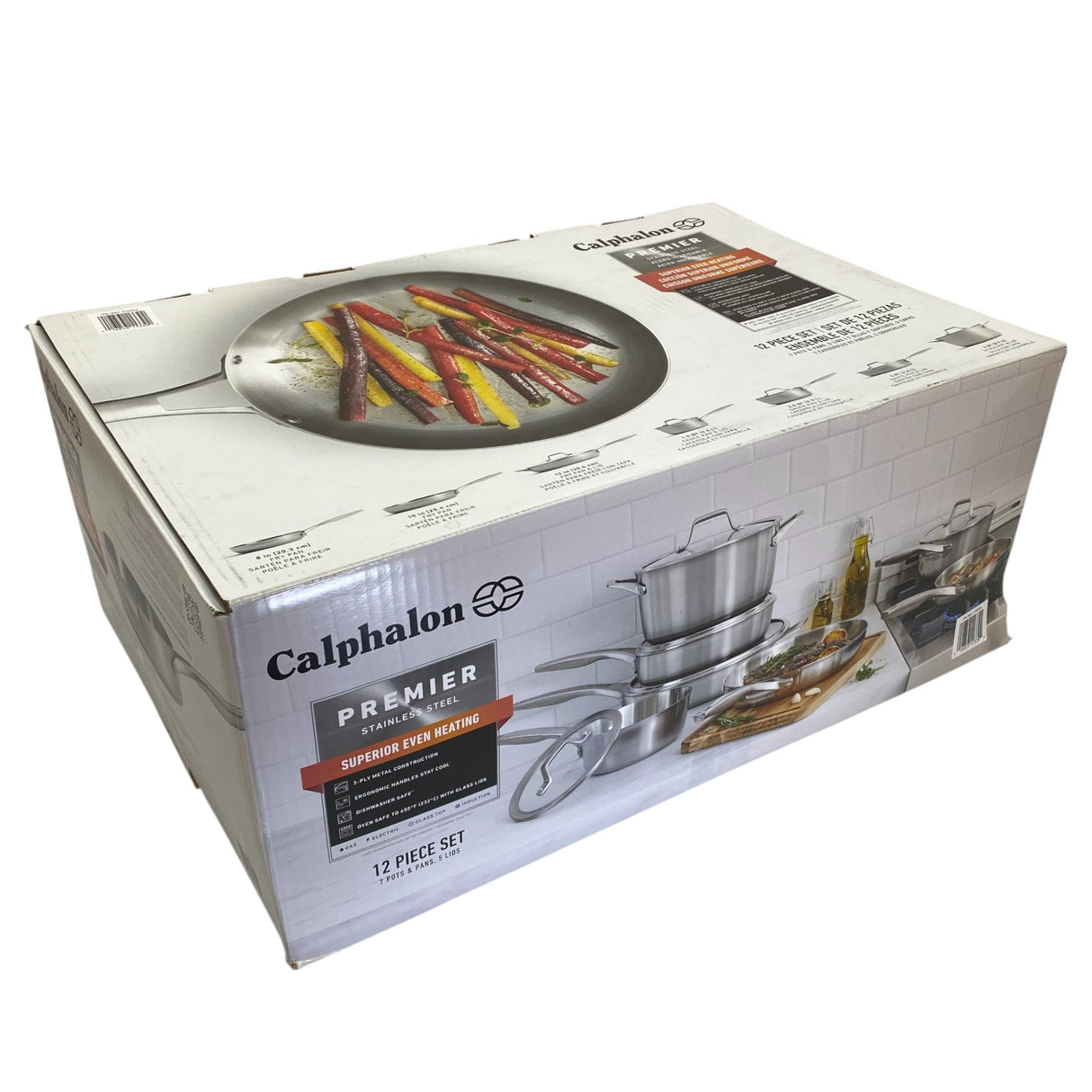 Calphalon 12 Piece Stainless Steel Cookware Set. - CLICK AND COLLECT ONLY