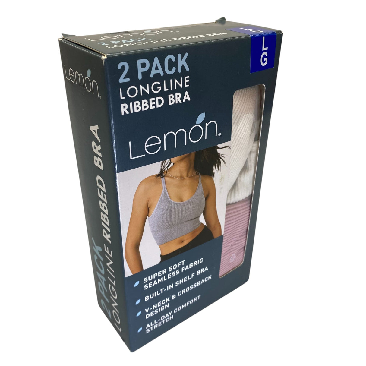 Lemon 2x Women's Longline Ribbed Bra SIZE - Large