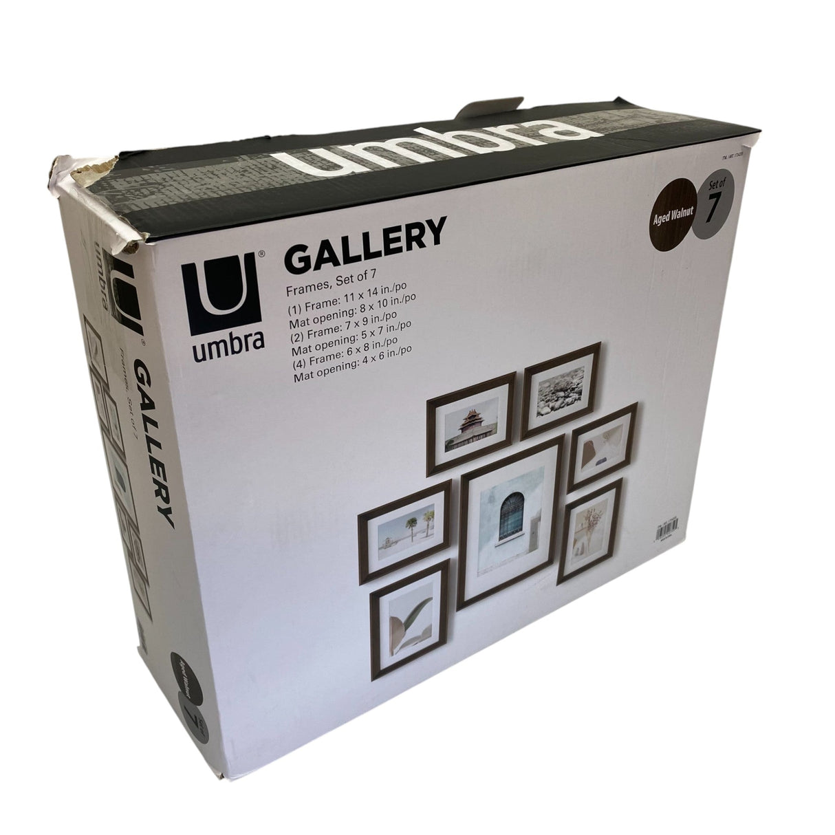 Umbra 7-piece Gallery Picture Frame Set - Aged Walnut