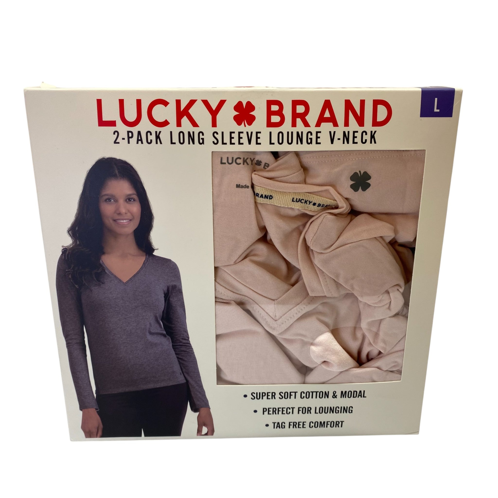 Lucky Brand 2 Pack Long Sleeve Lounge V-Neck SIZE - Large