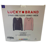 Lucky Brand 2 Pack Long Sleeve Lounge V-Neck SIZE - Large