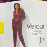 Jezebel Women's Velour Hoodie And Jogger Set - Fig SIZE - Small
