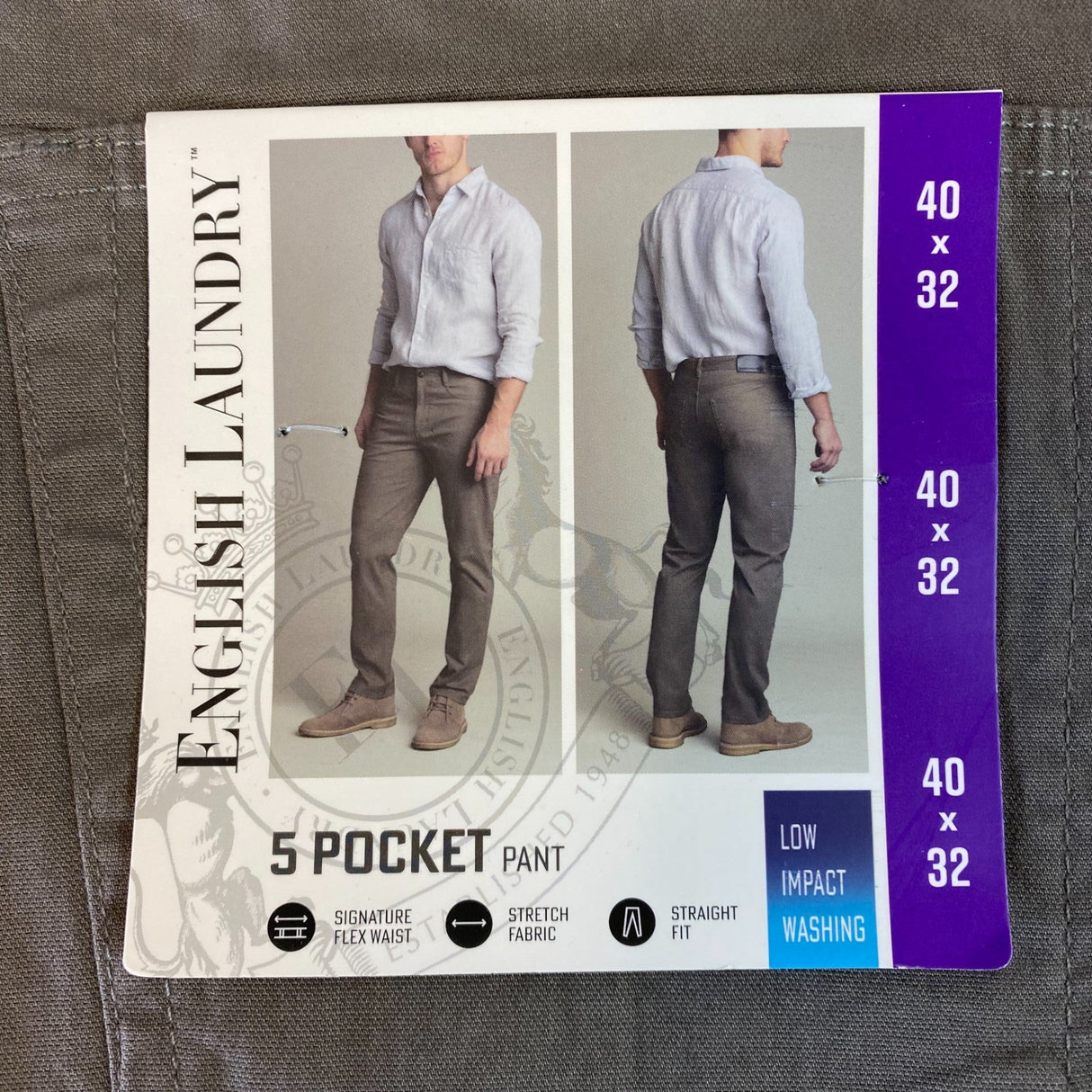 English Laundry Men's Straight Fit 5 Pocket Pants SIZE - 40x32