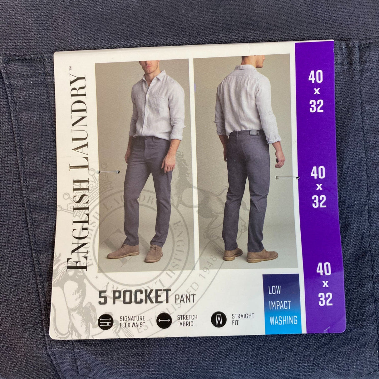 English Laundry Men's Straight Fit 5 Pocket Pants SIZE - 40x32