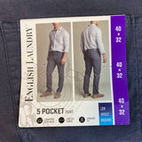 English Laundry Men's Straight Fit 5 Pocket Pants SIZE - 40x32