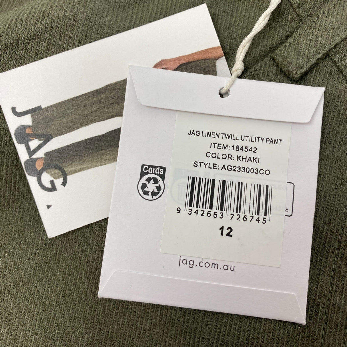 Jag Women's Linen Twill Cargo Pants SIZE - 12