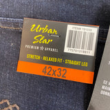 Urban Star Men's Relaxed Fit Straight Leg Jeans SIZE - 42x32