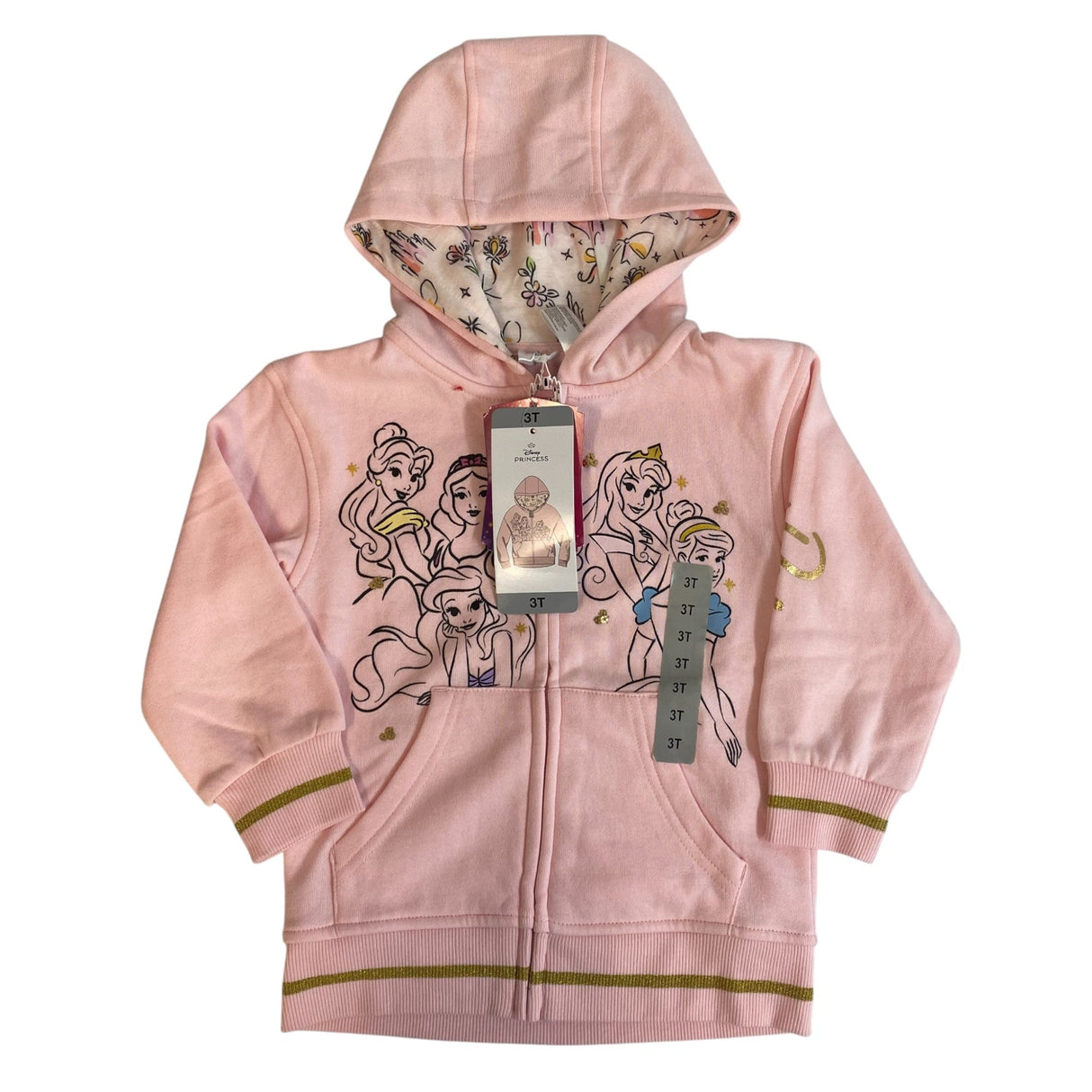 Disney Princess Girls Zip Up Hoodie - Size 3T SIZE - 3