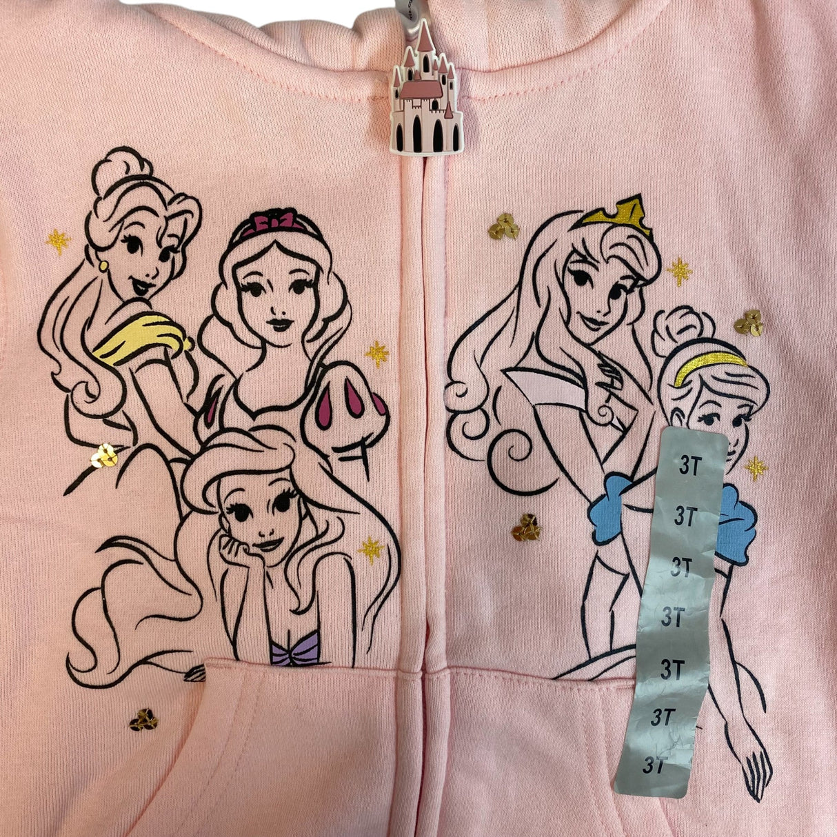 Disney Princess Girls Zip Up Hoodie - Size 3T SIZE - 3