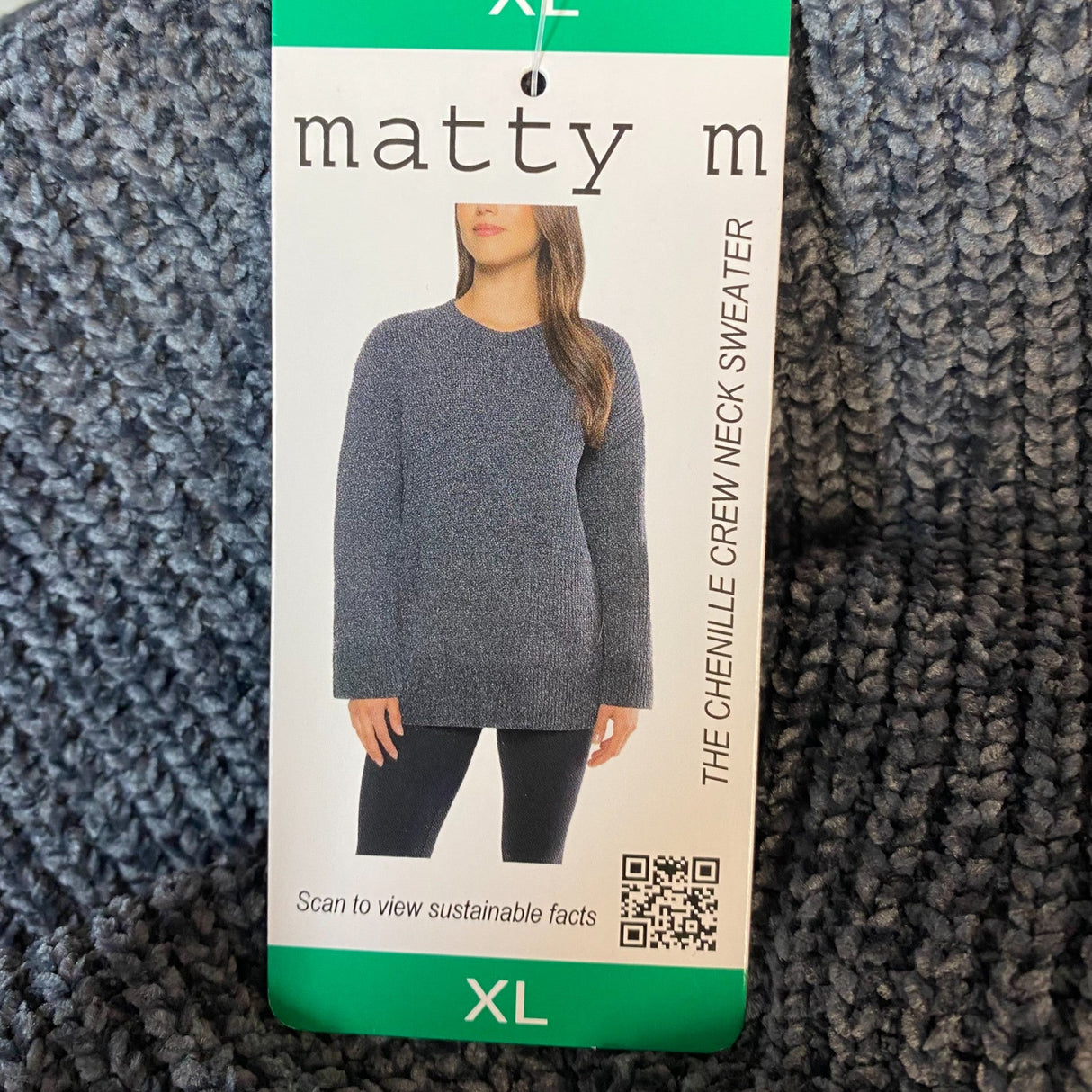 Matty M Women's The Chenille Crew Neck Sweater SIZE - Extra Large