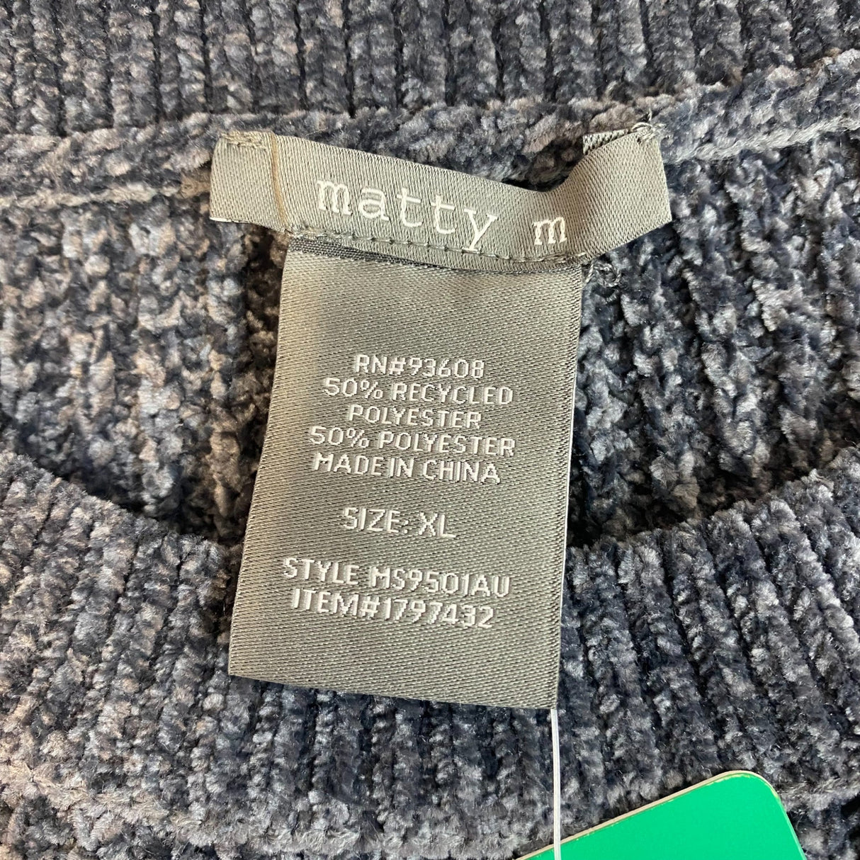 Matty M Women's The Chenille Crew Neck Sweater SIZE - Extra Large