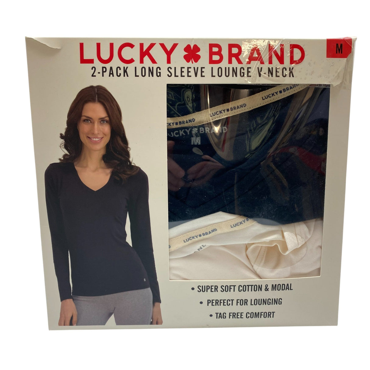 Lucky Brand 2 Pack Long Sleeve Lounge V-Neck SIZE - Medium