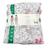 DKNY Women's 2 Piece Notched Collar Pyjama Set - Light Grey SIZE - Extra Large