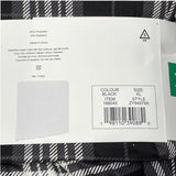 DKNY Women's 2 Piece Notched Collar Pyjama Set - Black Plaid SIZE - Extra Large