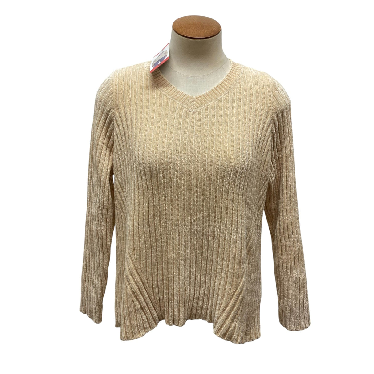 Jachs Women's Girlfriend Ribbed V-Neck Sweater SIZE - Medium