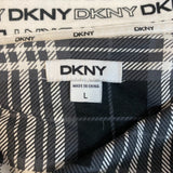 DKNY Women's Notched Collar Pyjama Set - Black Plaid SIZE - Large