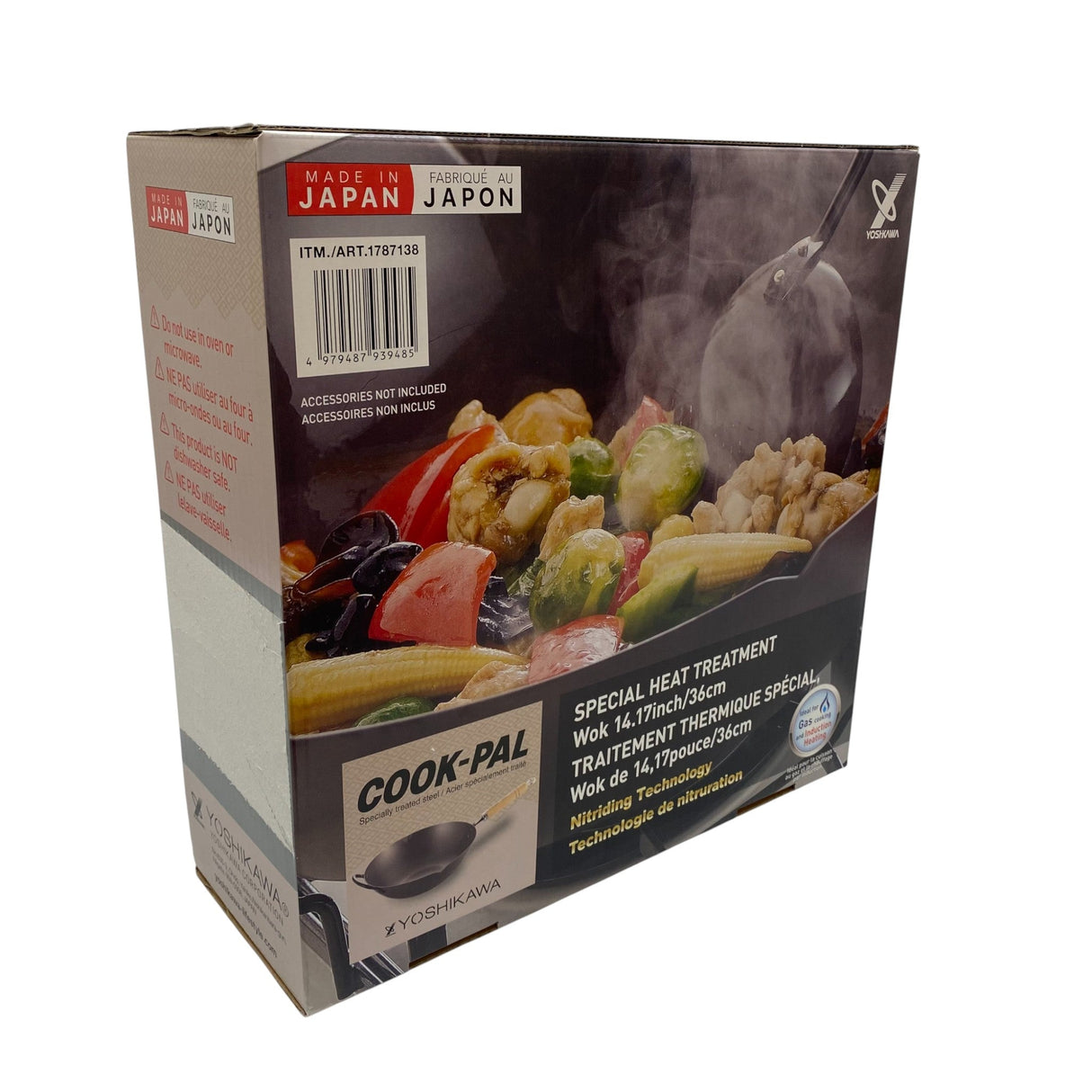 Yoshikawa Carbon Steel Cook-Pal Wok 36cm