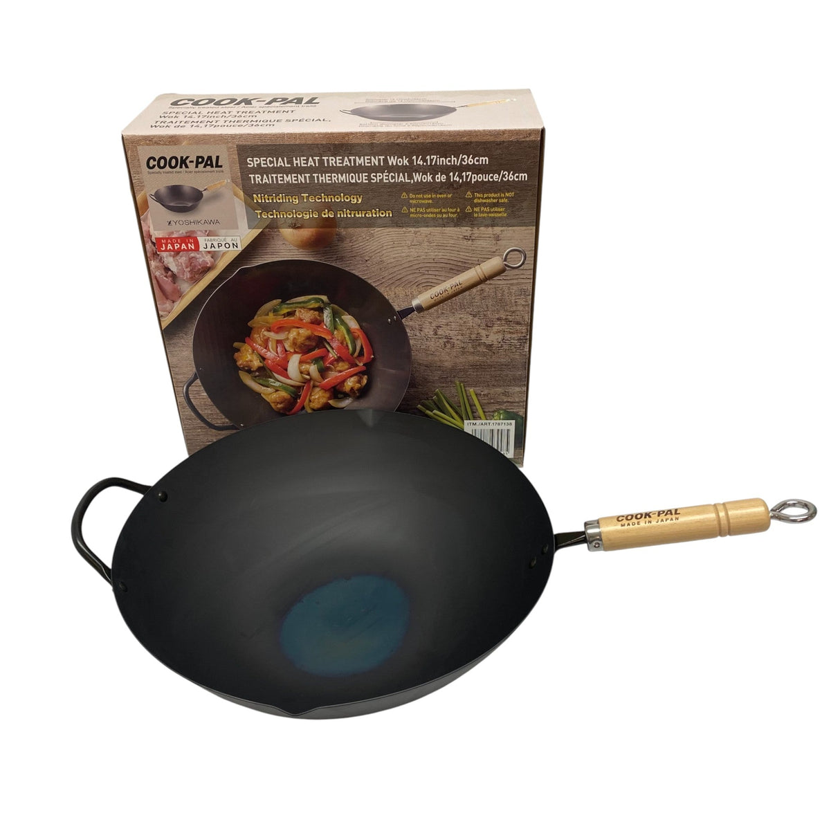 Yoshikawa Carbon Steel Cook-Pal Wok 36cm