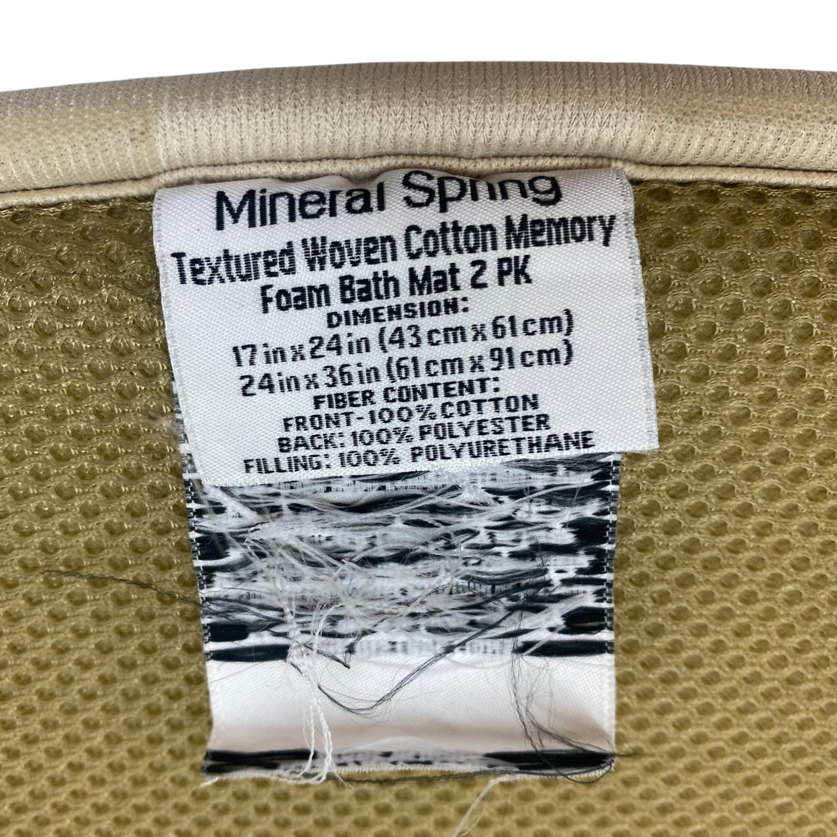 Mineral Spring 2x Textured Woven Cotton Memory Foam Bath Mat