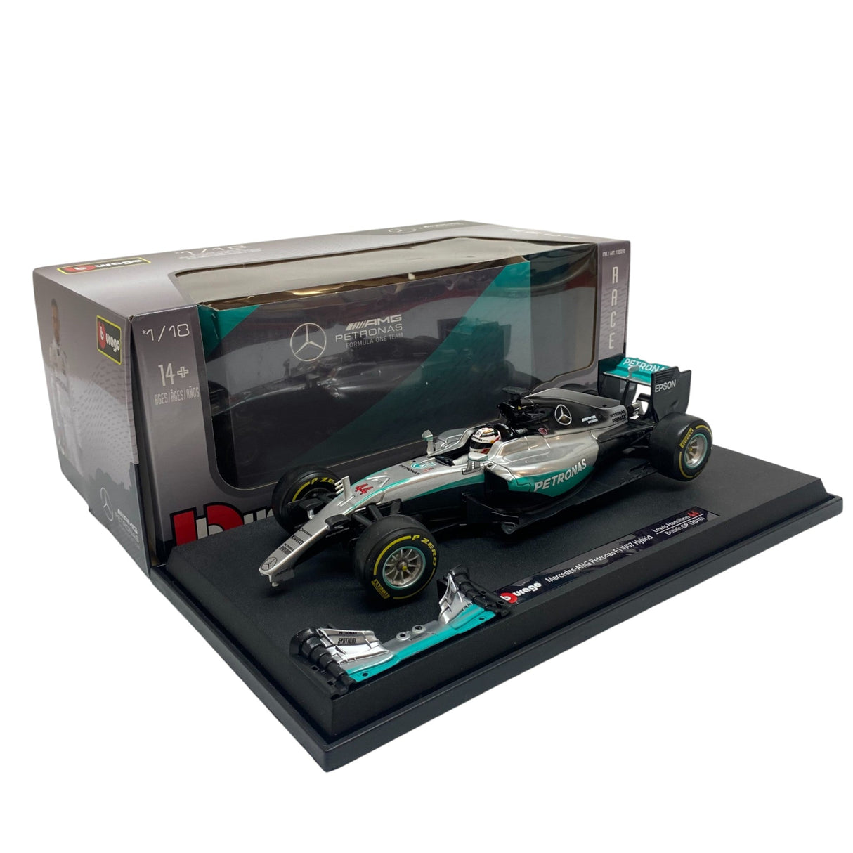 Bburago Lewis Hamilton Mercedes-AMG Petronas F1 W07 Hybrid 1:18 Die-cast Car