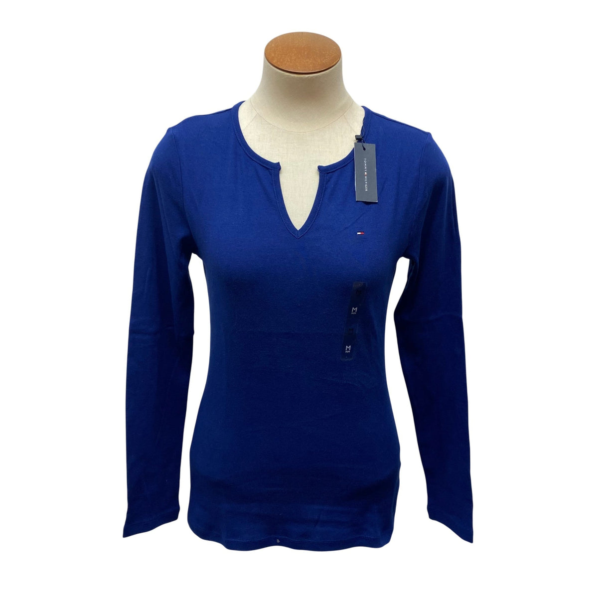 Tommy Hilfiger Women's Notched Collar Long Sleeve Tee SIZE - Medium