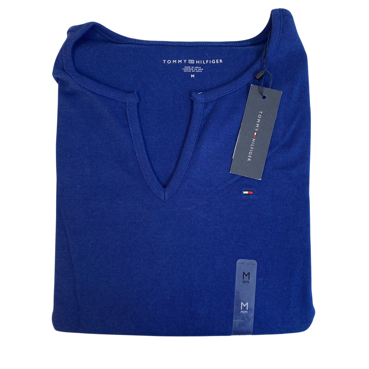 Tommy Hilfiger Women's Notched Collar Long Sleeve Tee SIZE - Medium