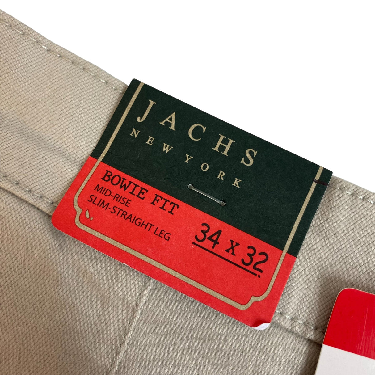 Jachs Men's Bowie Fit Mid-Rise Slim Straight Leg Pants SIZE - 34