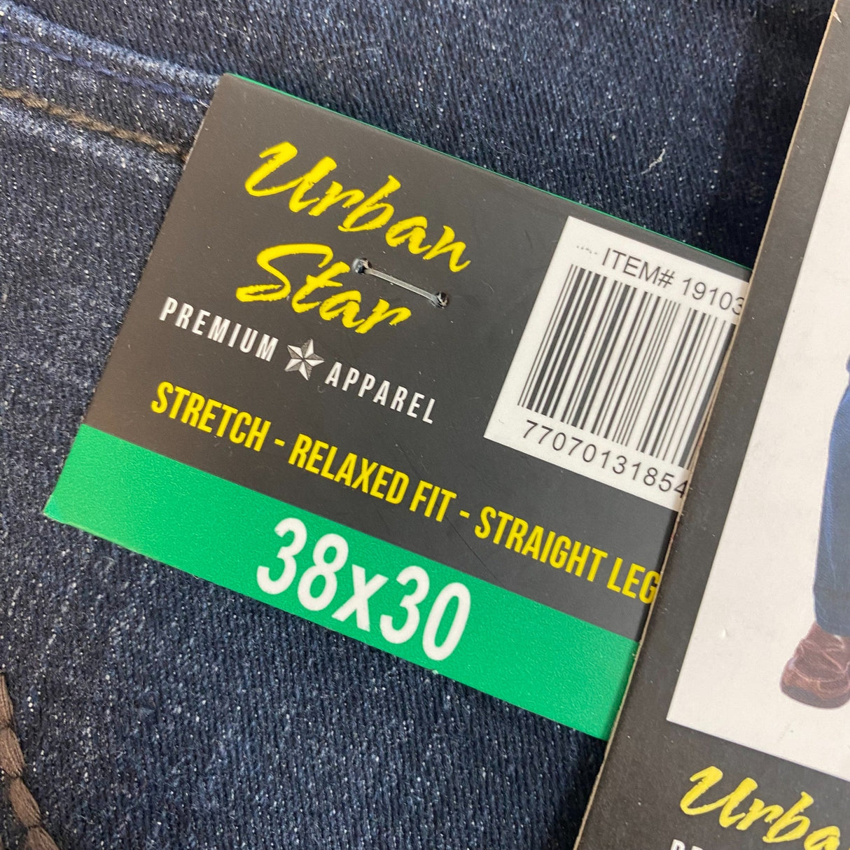 Urban Star Men's Relaxed Fit Straight Leg Jeans SIZE - 38