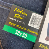 Urban Star Men's Relaxed Fit Straight Leg Jeans SIZE - 38