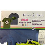 Cloud & Sky 2x Boys Sequin Flip Tees - Blue Combo Green SIZE - 4