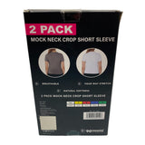 90 Degree By Reflex 2x Women's Mock Neck Crop Short Sleeve T-Shirts SIZE - Medium