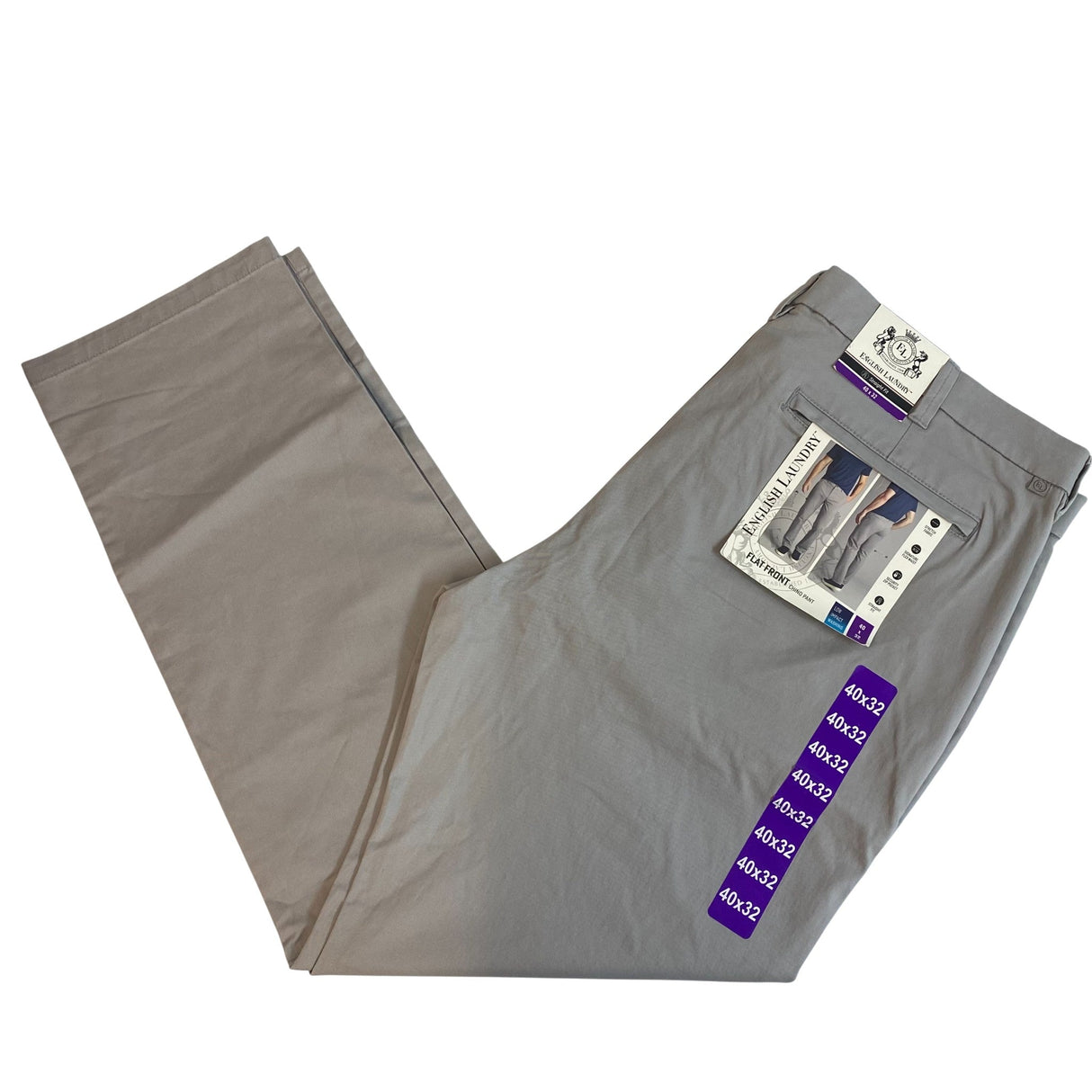 English Laundry Men's Straight Fit Flat Front Chino Pants SIZE - 40