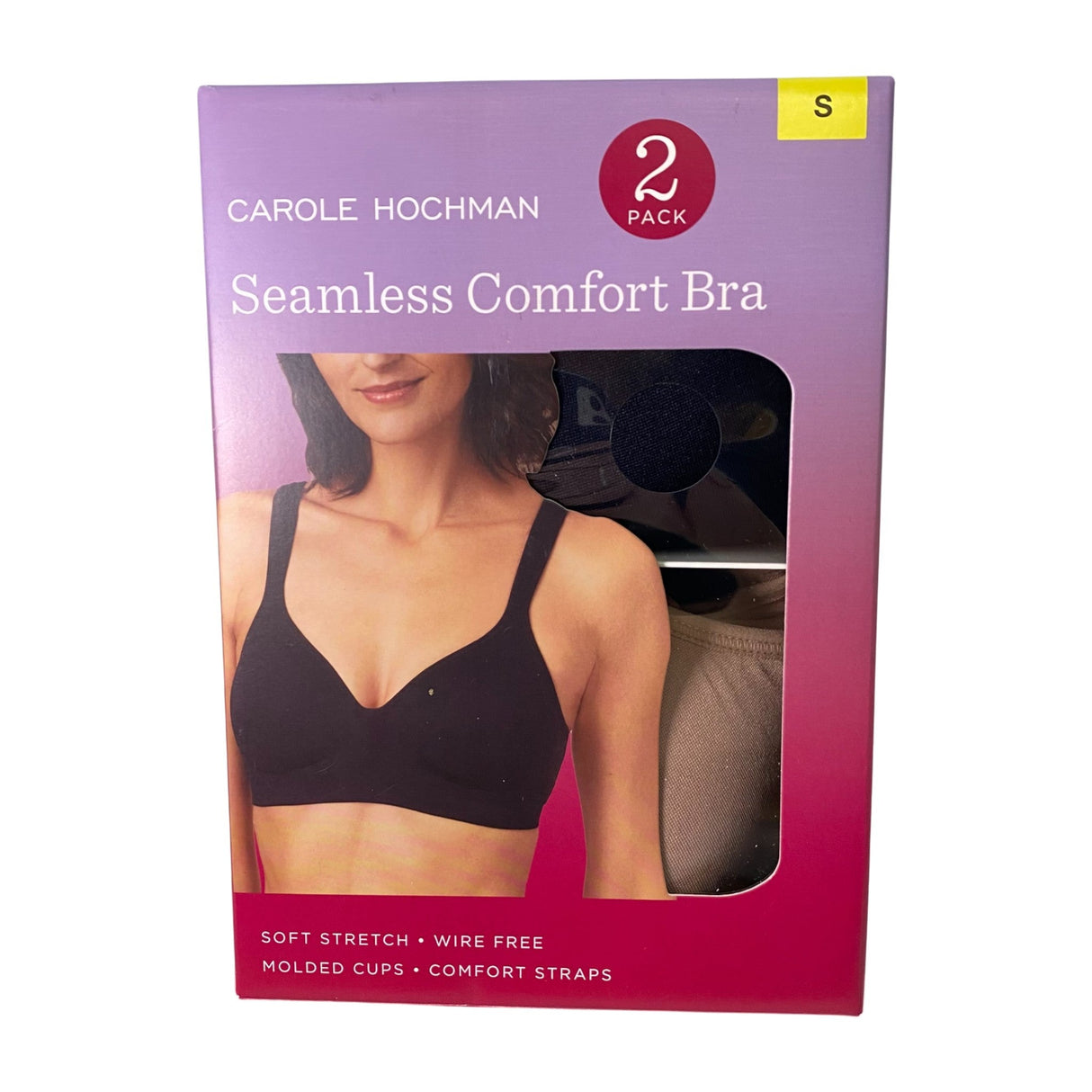 Carole Hochman 2 Pack Seamless Comfort Bra Black/Mocha SIZE - Small