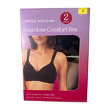 Carole Hochman 2 Pack Seamless Comfort Bra Black/Mocha SIZE - Small